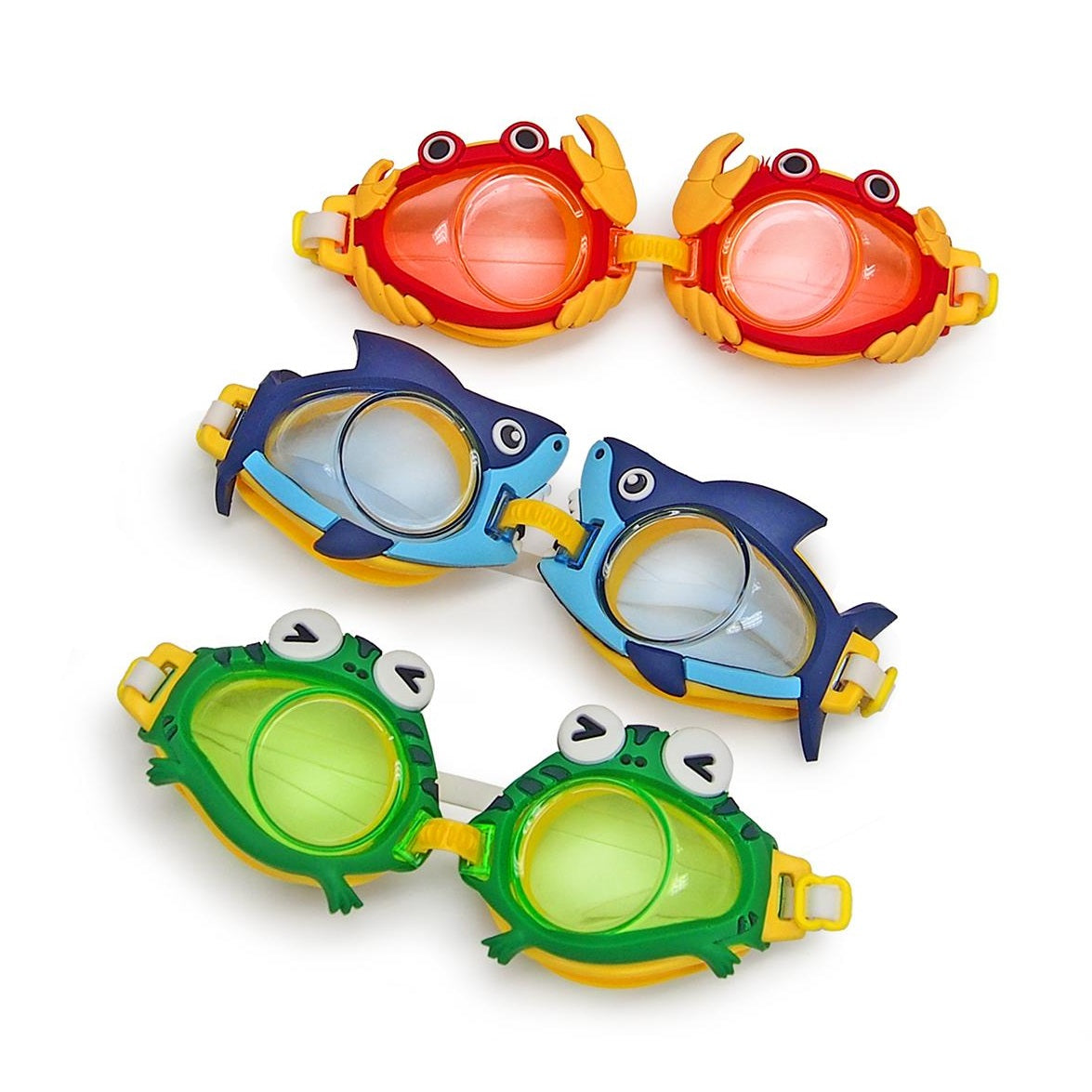 3-Pack Kids Novelty Swim Goggles