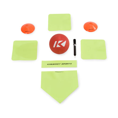 Rukket Sports Portable Travel Backyard Kickball Set with One Kickball and Pump