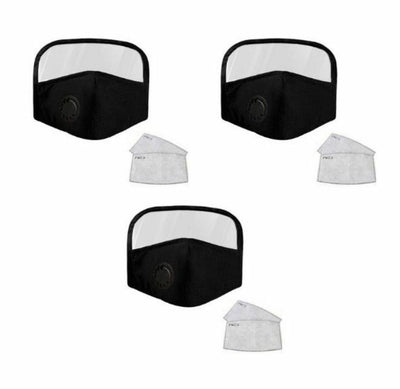 6-Pack Cotton Face Mask with Eye Shield and Carbon Filters