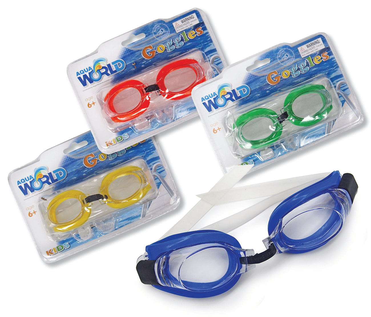2-Pack AquaWorld Swimming Goggles for Adults or Kids