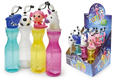 2-Pack Kids Water Bottles with Straw and Cap Designs