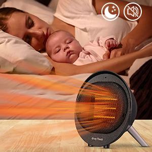 Portable Mini Ceramic Space Heater with Tip-Over & Overheat Protection – Quiet, Fast Heating for Home, Office, Bedroom, and Indoor Use