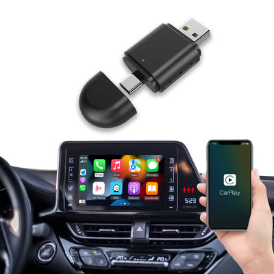 2-in-1 Wireless CarPlay & Android Auto Adapter | USB & Type-C Plug | 5.8GHz Wi-Fi