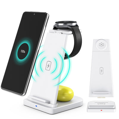 3-in-1 Fast Wireless Charging Stand for Phones, Apple Watch & AirPods