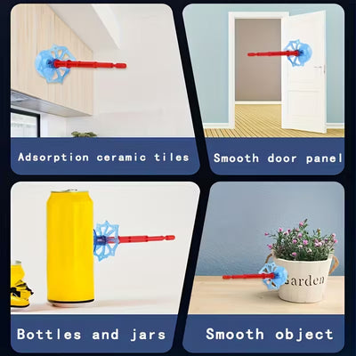 2-Pack Spider Web Launcher Gloves - Red and Blue Hero Toy, 5-Meter Shooting Distance, Absorbable Bullets