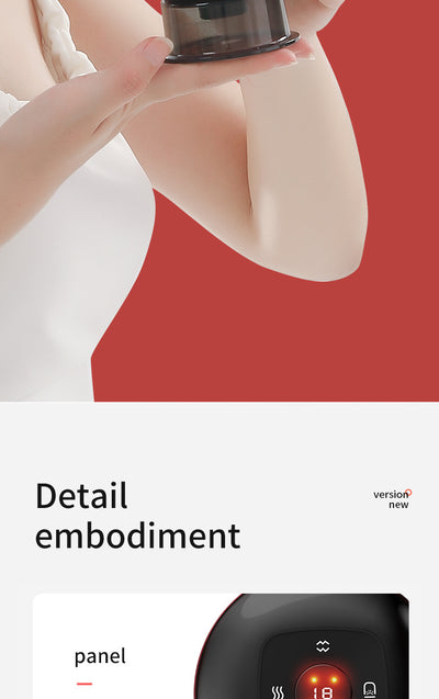 Cupping Massage Device – 6 Suction Modes, Red Light Therapy, 1200mAh, Rechargeable