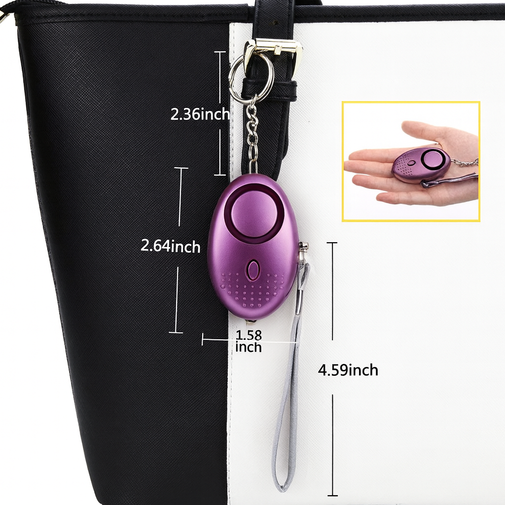2-Pack Personal Security Alarm Keychain with LED Light