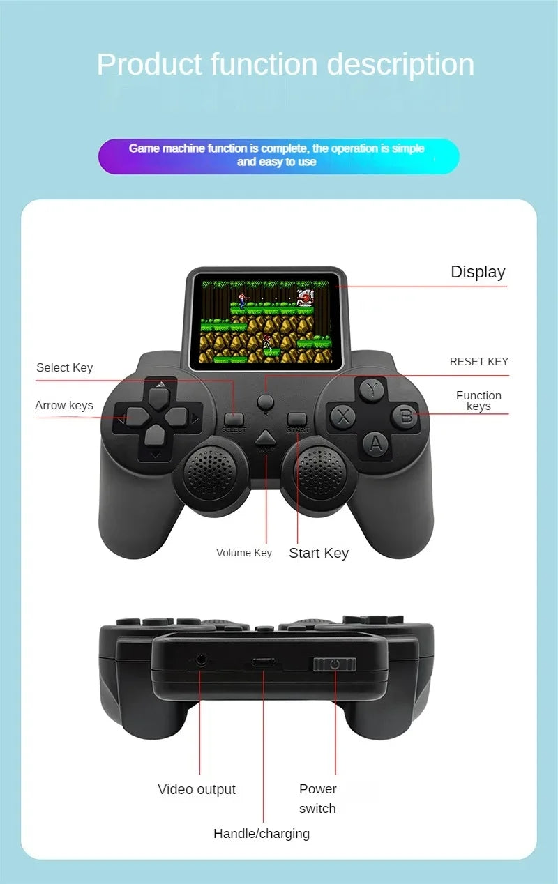 Mini Handheld Video Game Console – 520 Built-In Retro Games, Handheld Controller with AV Output