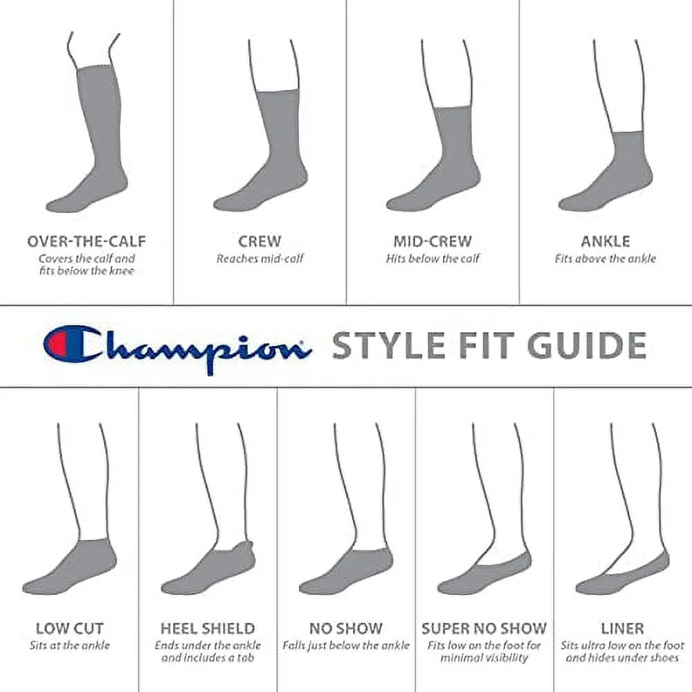 6-Pairs Champion Unisex Super No-Show Socks