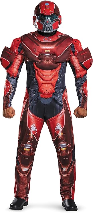 Disguise Men's Halo Red Spartan Muscle Costume XXL