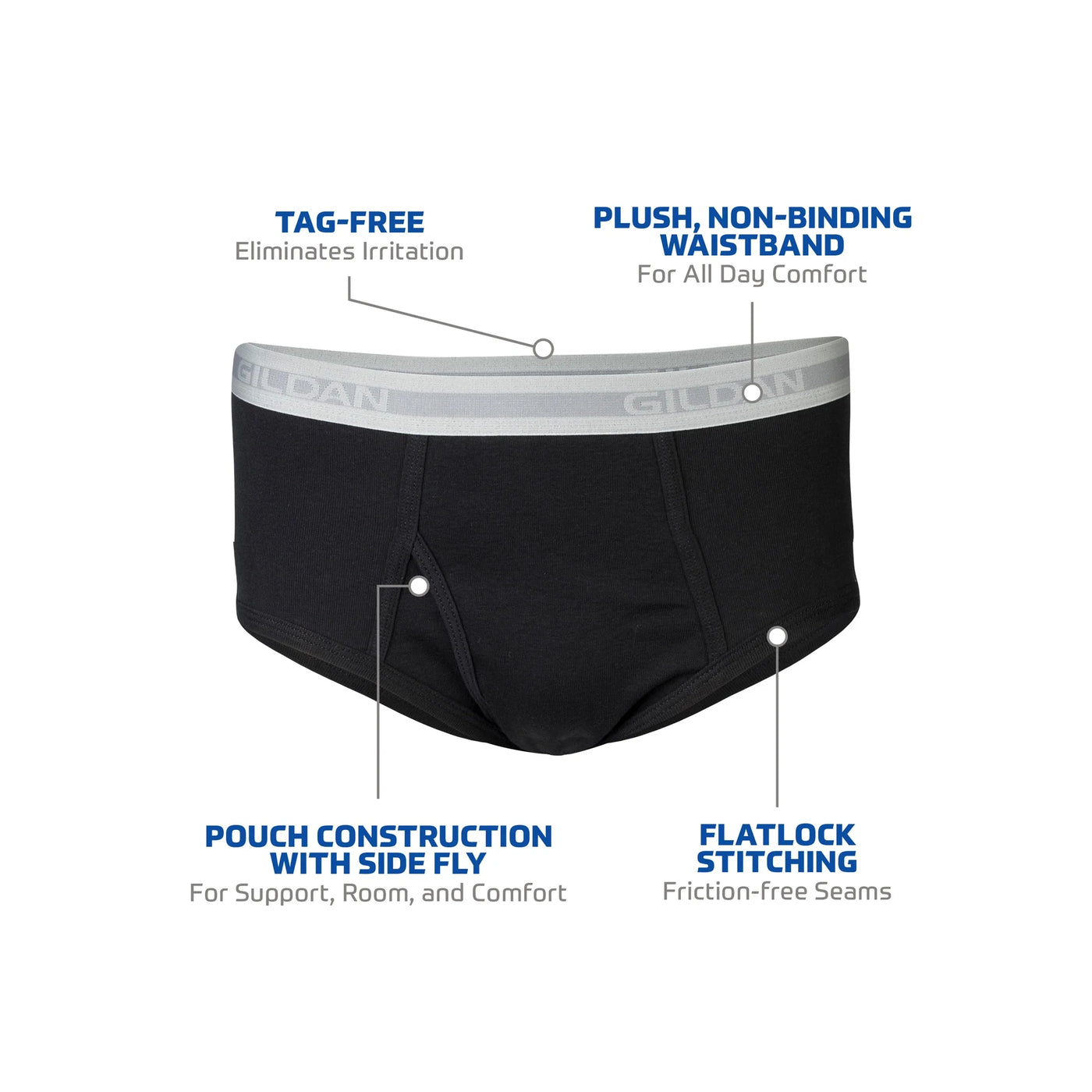 Value Pack Gildan Men's Classic Tag-Free Briefs Assorted (M, 3X)