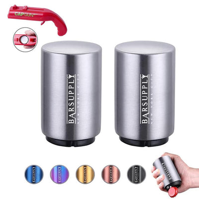 2-Pack BARSUPPLY Push Down Automatic Magnetic Beer Bottle Opener + BONUS Cap Gun