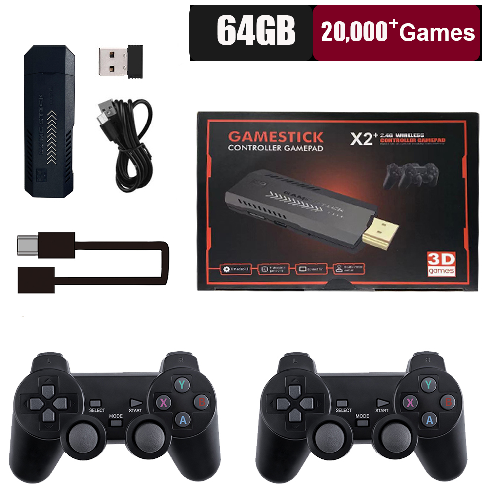 Retro 4K HDMI Game Stick – 30K+ Games with 2 Wireless Controllers ...