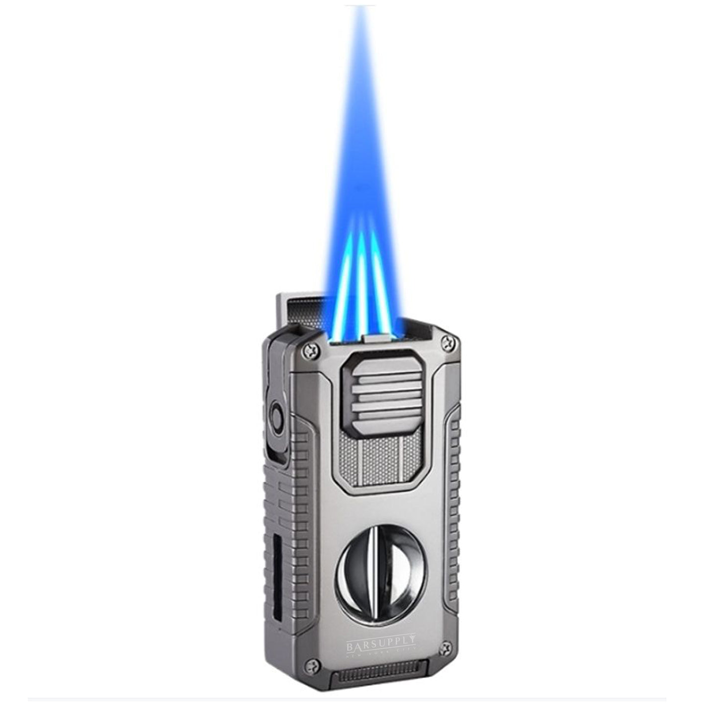 5-in-1 Windproof Metal Lighter with Cigar Cutter & Punch – Premium Mul ...