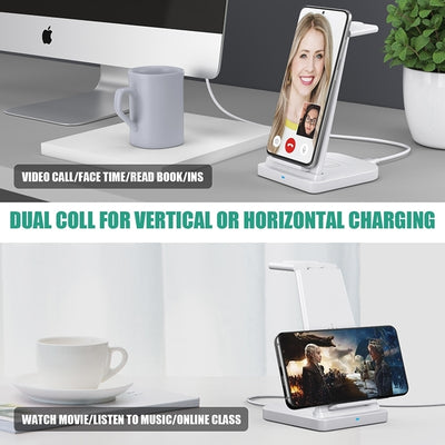 3-in-1 Fast Wireless Charging Stand for Phones, Apple Watch & AirPods