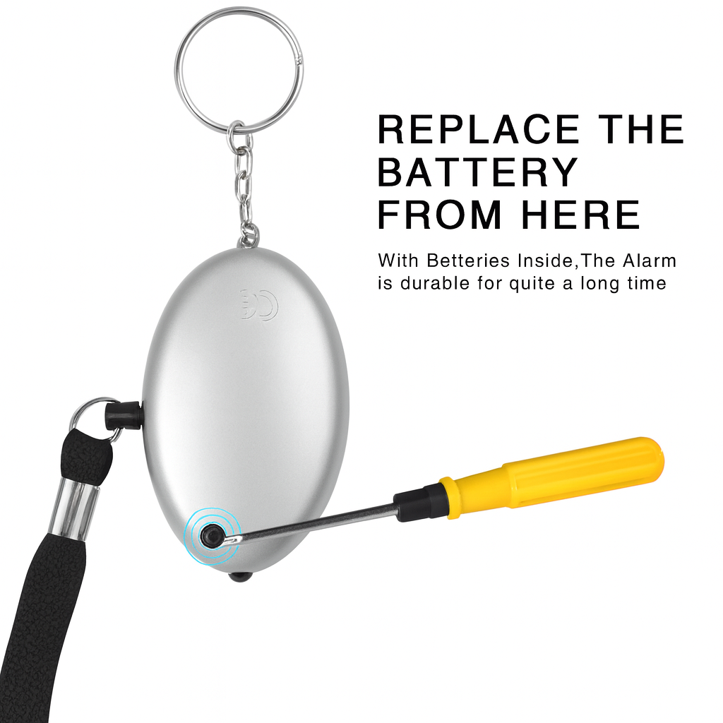 2-Pack Personal Security Alarm Keychain with LED Light