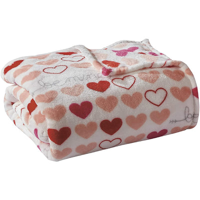 Ultra Plush Valentine's Day Heart-Themed Throw Blanket – Soft, Cozy, and Luxurious Fleece, 50" x 60"