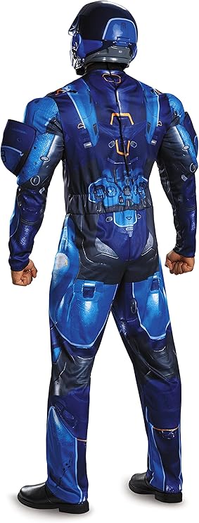 Disguise Men's Halo Blue Spartan Muscle Costume XXL