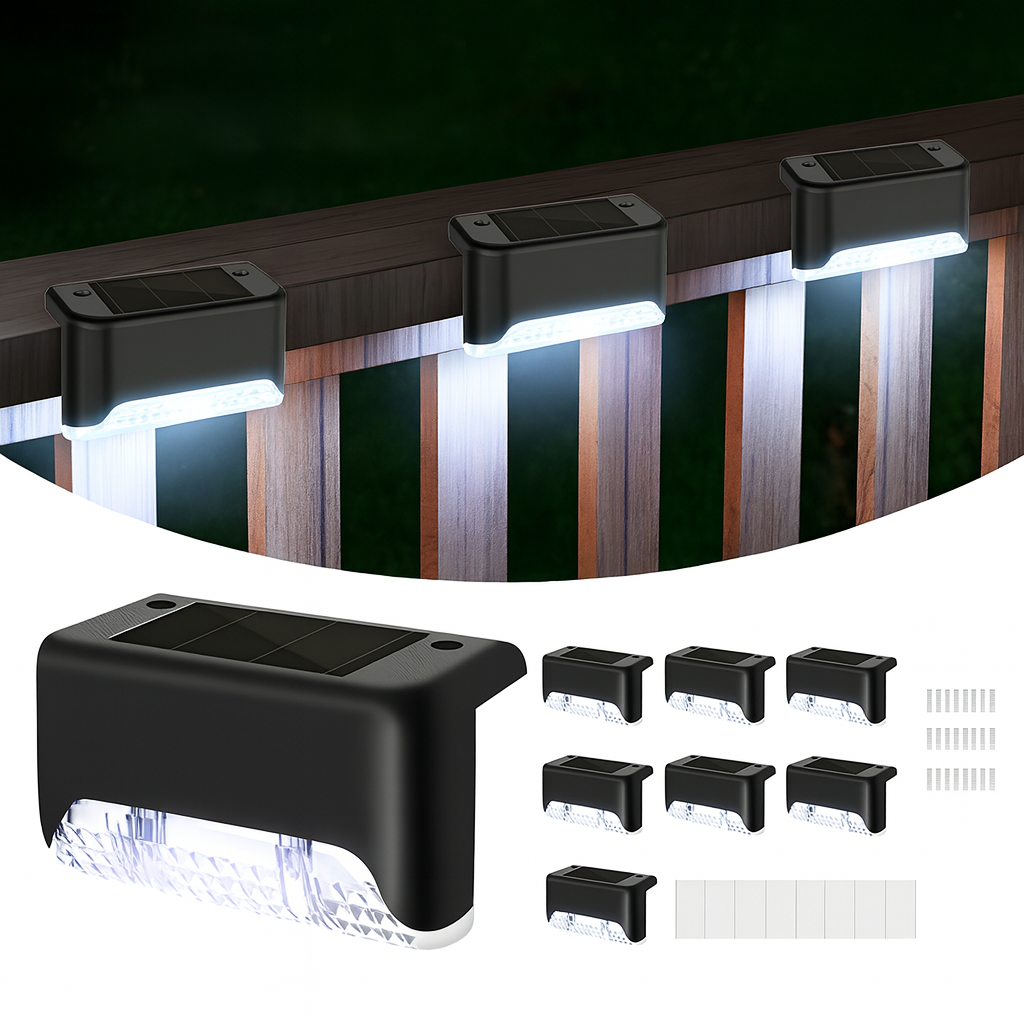 8-Pack Solar LED Deck & Step Lights