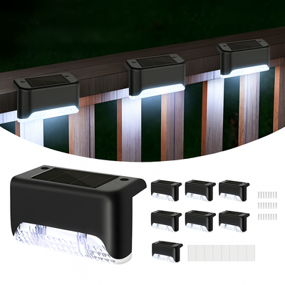 8-Pack Solar LED Deck & Step Lights