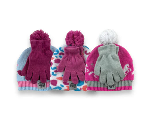 6-Piece Kids' Hat & Glove Set – 3 Hats & 3 Gloves for Boys and Girls