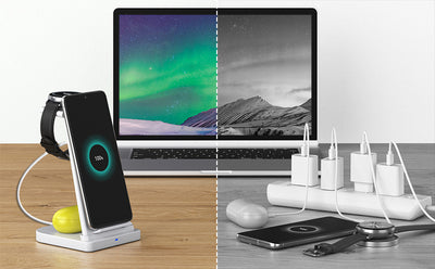 3-in-1 Fast Wireless Charging Stand for Phones, Apple Watch & AirPods