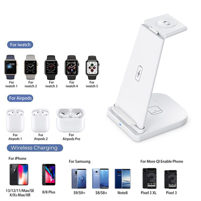 3-in-1 Fast Wireless Charging Stand for Phones, Apple Watch & AirPods