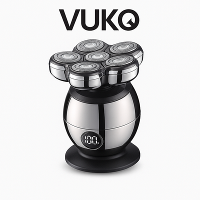 VUKO RQ8870 Men’s Electric Head & Beard Shaver – 7 Floating Heads, LED Display, Fully Washable, Rechargeable Grooming Tool