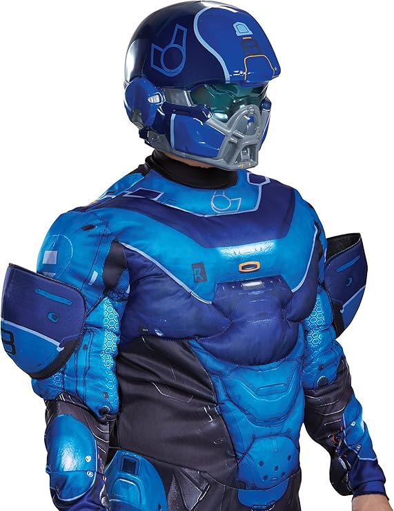 Disguise Men's Halo Blue Spartan Muscle Costume XXL