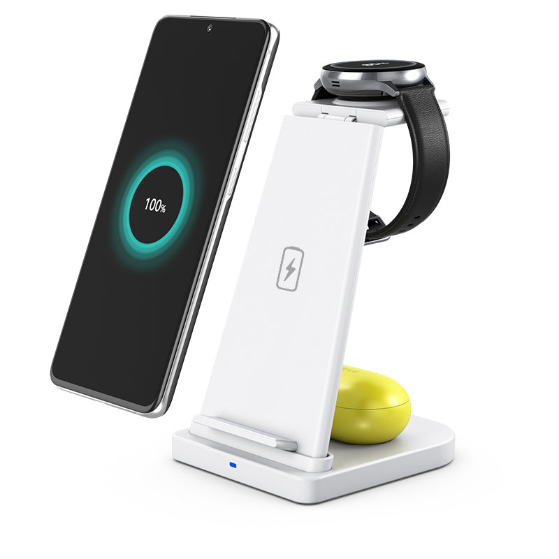 3-in-1 Fast Wireless Charging Stand for Phones, Apple Watch & AirPods