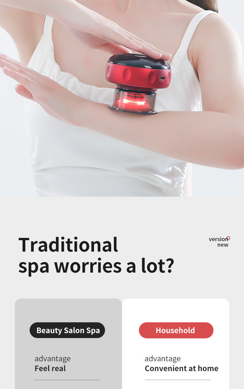 Cupping Massage Device – 6 Suction Modes, Red Light Therapy, 1200mAh, Rechargeable