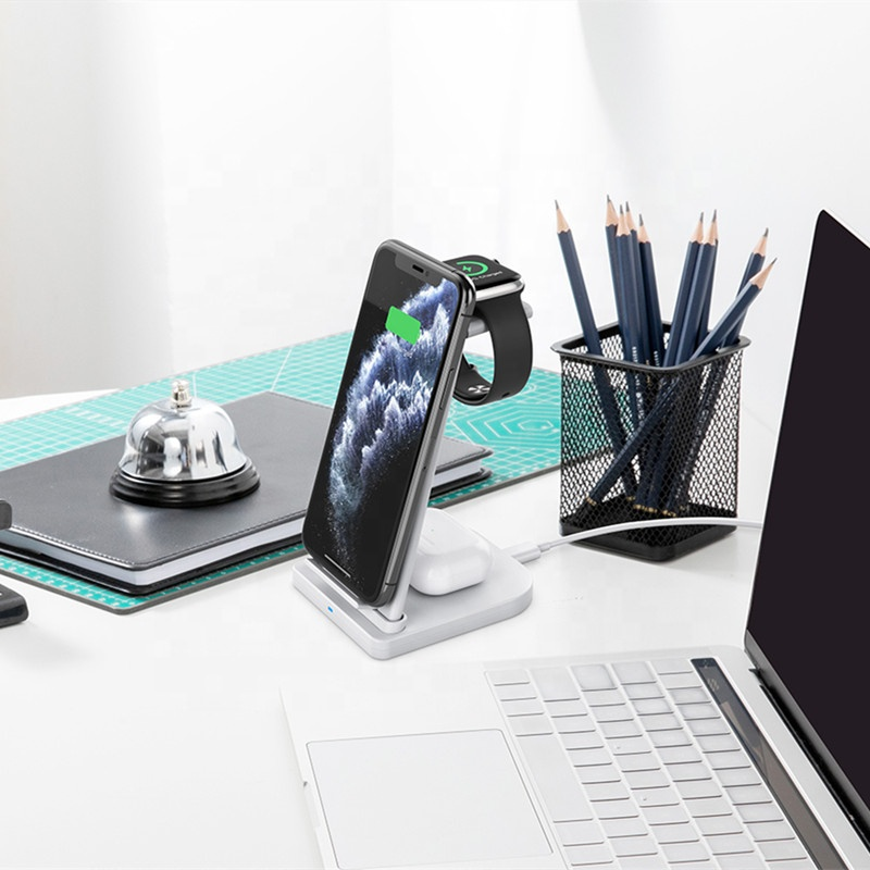 3-in-1 Fast Wireless Charging Stand for Phones, Apple Watch & AirPods