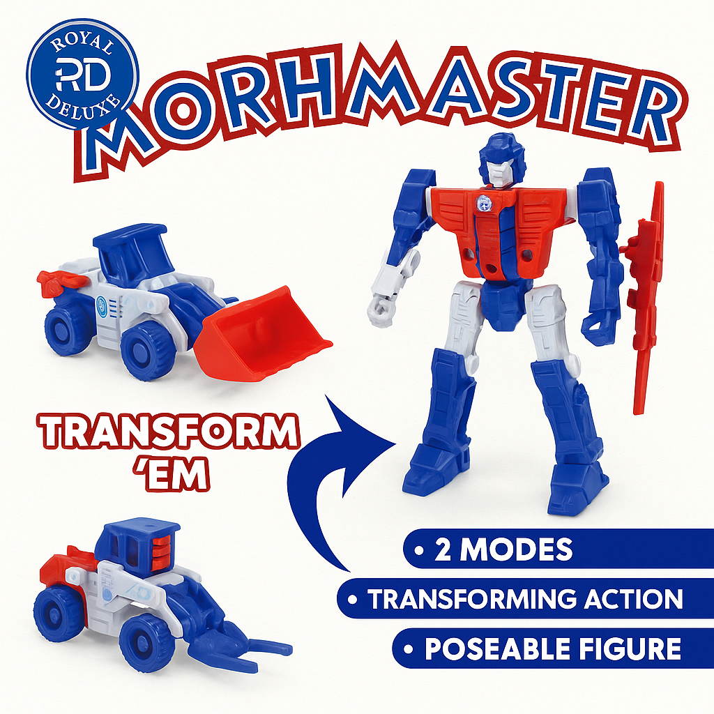 3-Pack MorphMaster Transforming Robot Toys – 2-in-1 Robots to Vehicles (Age 5+)