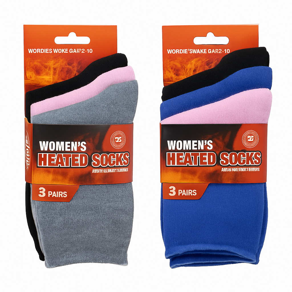 6-Pairs Women's Heated Socks – Warm, Soft & Cozy