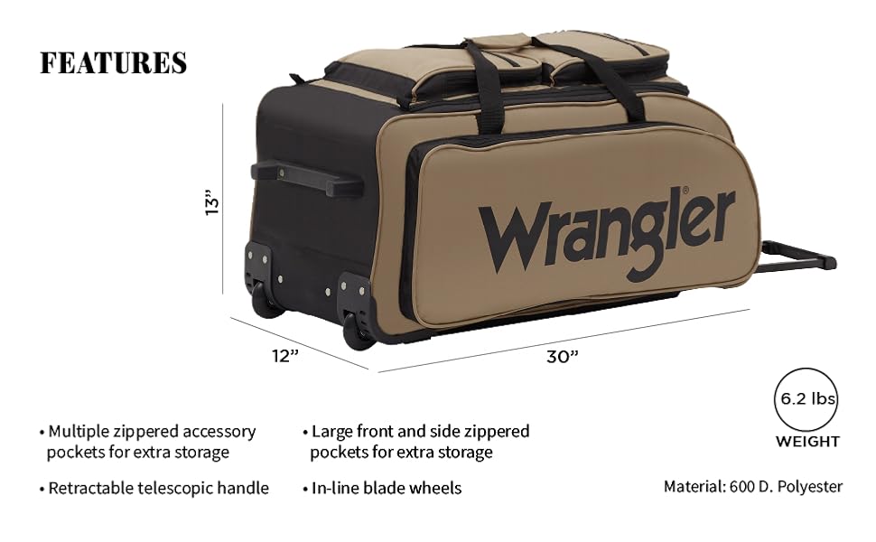 Wrangler 30" Wesley Rolling Duffel Bag