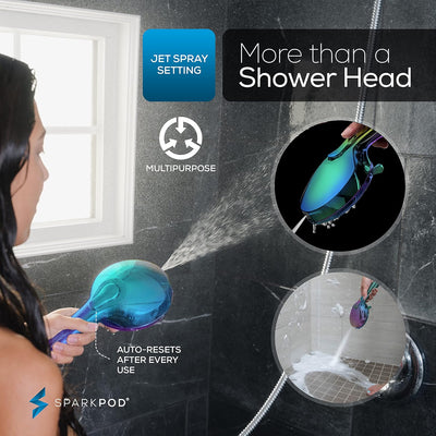 SparkPod 5 Inch 9 Spray Setting Rainbow Handheld Shower Head (Radiant Rainbow)