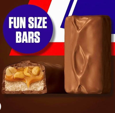 Snickers Fun Size Chocolate Candy Bars – Individually Wrapped Nougat, Caramel, Peanut & Milk Chocolate Treats – Bulk Packs for Sharing & Snacking