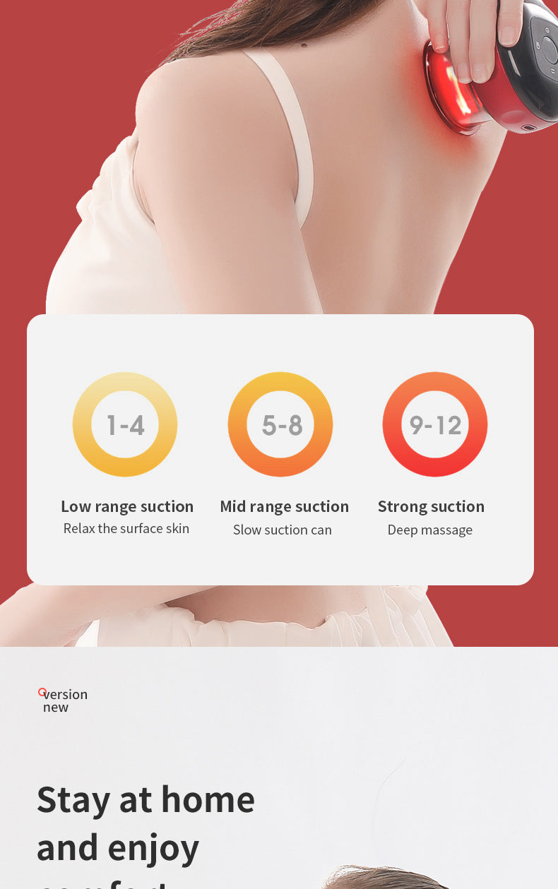 Cupping Massage Device – 6 Suction Modes, Red Light Therapy, 1200mAh, Rechargeable