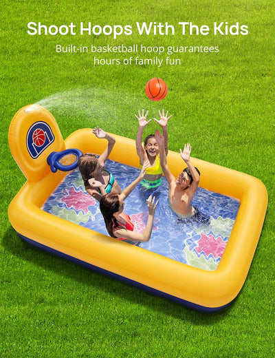 Kiddie Pool, Evajoy Inflatable Kids Pool, Summer Water Party Inflatable Pool for Backyard & Garden 90x55x35 Inch