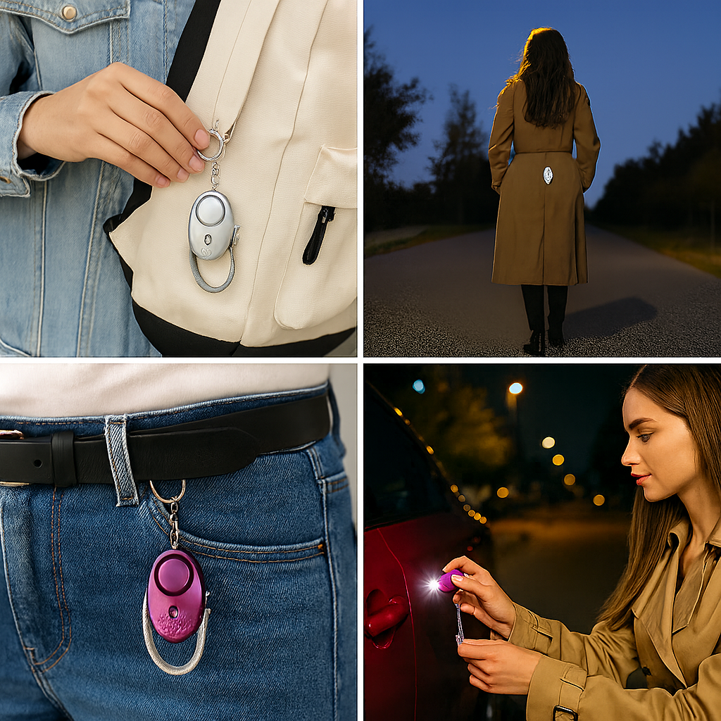 2-Pack Personal Security Alarm Keychain with LED Light