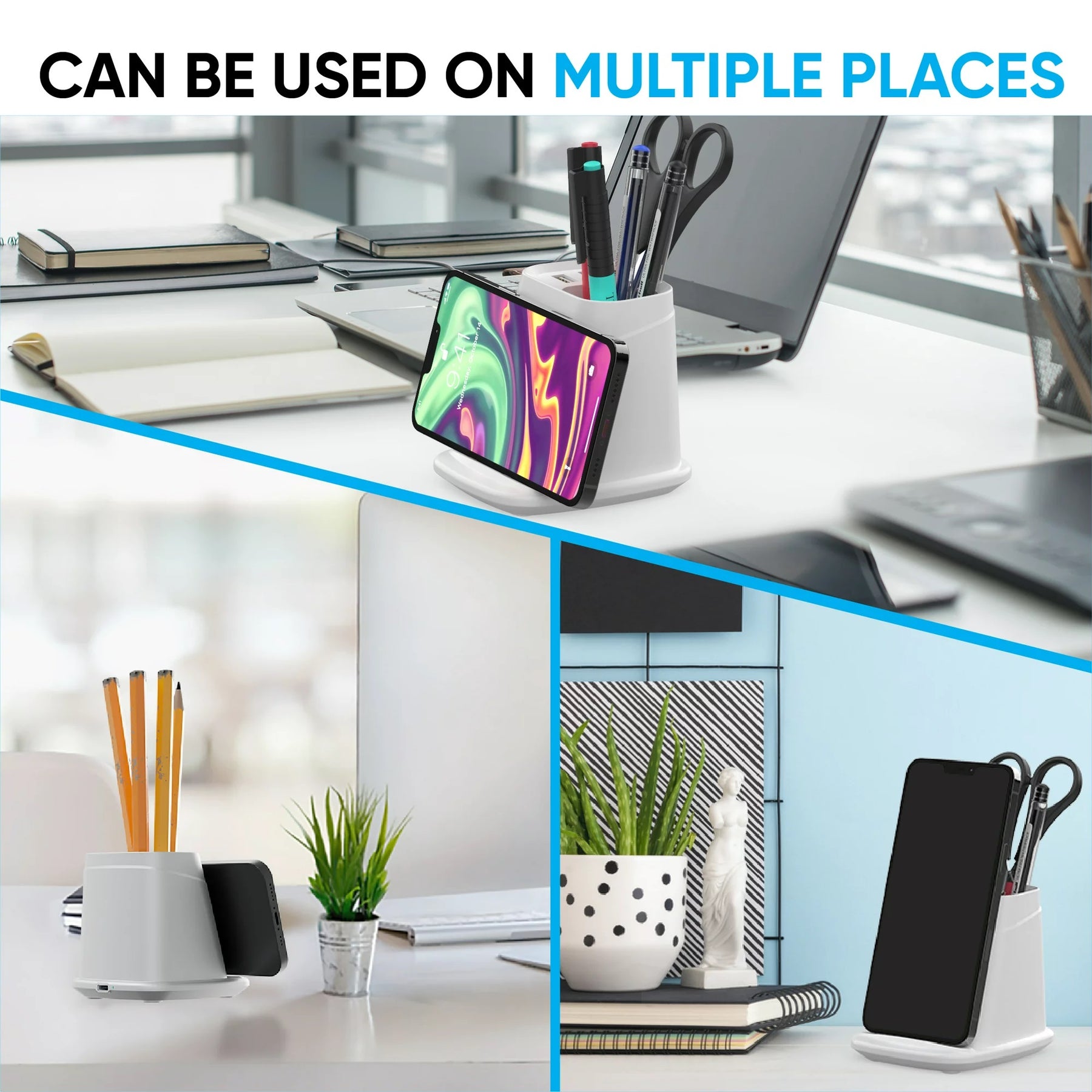 Stunning Wireless Charging Desk With Tray And Usb image