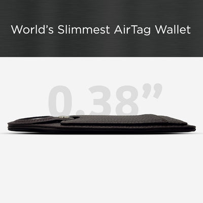 Worlds Slimmest Airtag Wallet for Men, Ultra-thin Super Slim Profile (Deep Grain) PU Leather Card Holder Compatible with Apple AirTag, Brown
