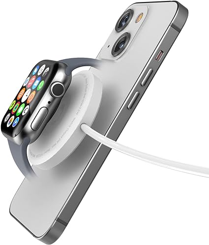 2-in-1 Charger Desinged for iPhone and Apple Watch Combo - Magnetic Dual Sided Charging Compatible with MagSafe (USB C)