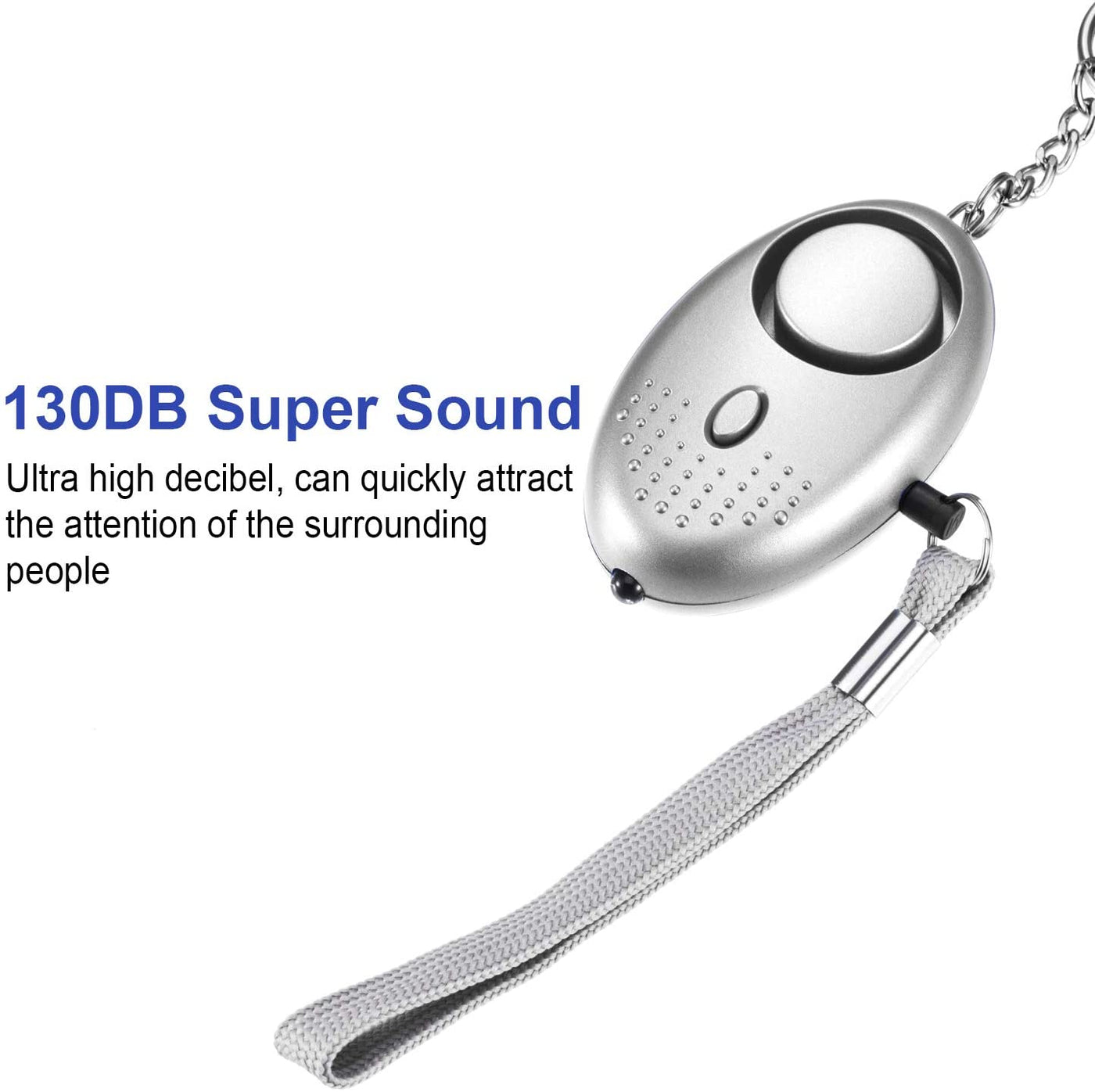 2-Pack Personal Security Alarm Keychain with LED Light