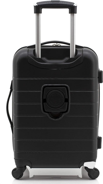 Wrangler Smart Luggage Set with Cup Holder, USB Port and Phone Holder, Black