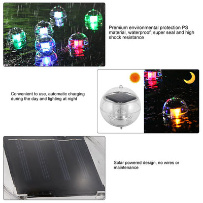 2-Pack Floating Solar Color Changing Lamps for Pool, Garden