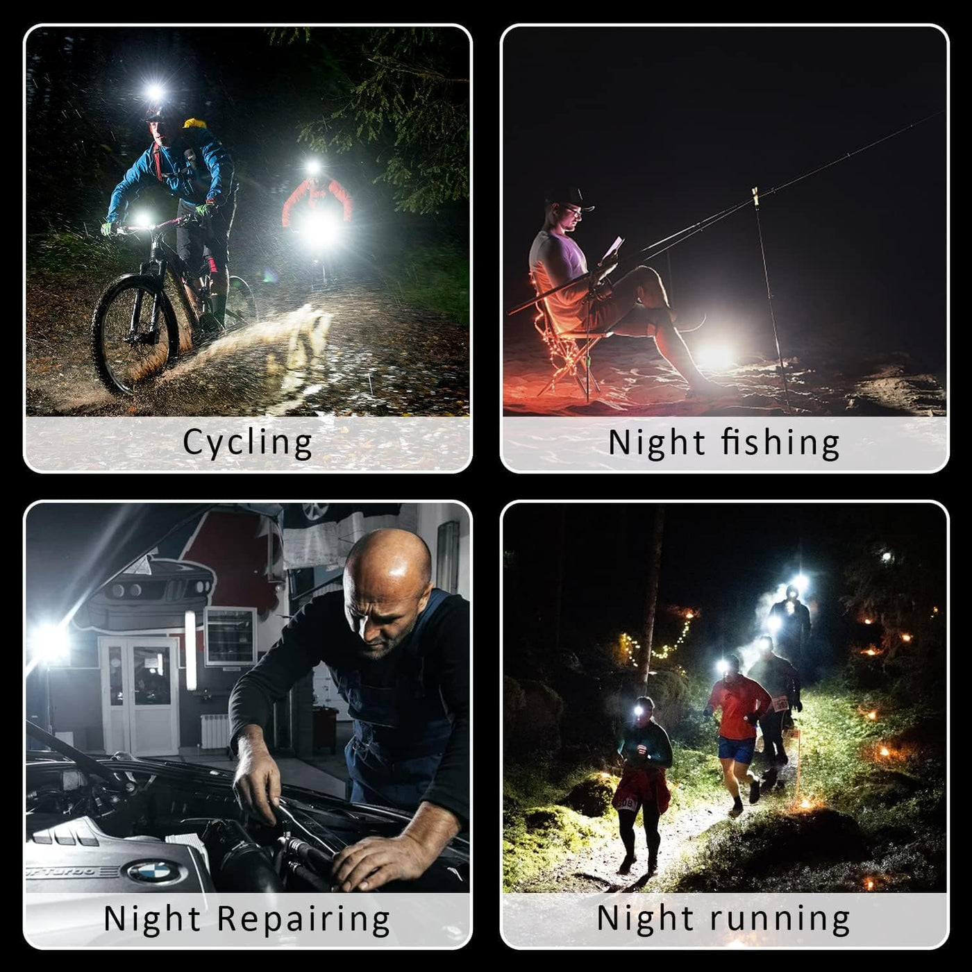2-Pack Rechargeable COB Keychain Work Lights – EDC Flashlight with Folding Stand & Bottle Opener for Camping, Fishing, and Emergencies