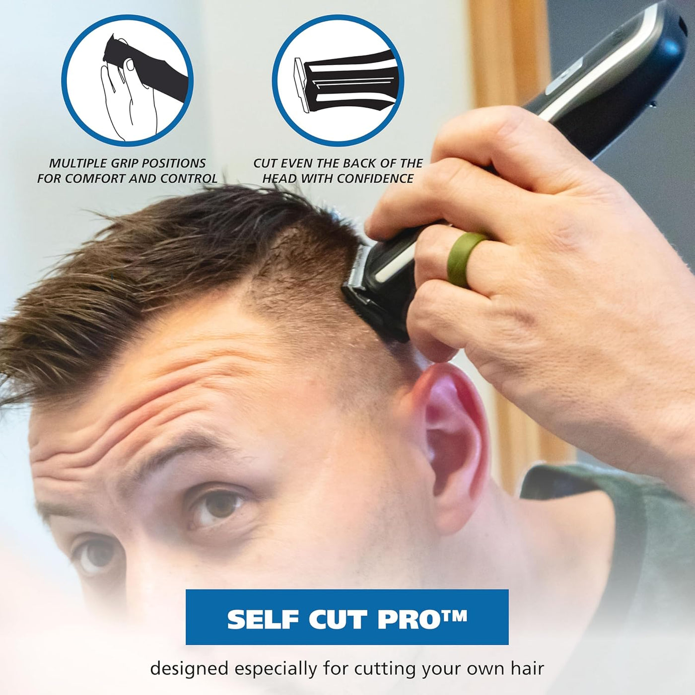 Wahl Clipper Self-Haircut Pro Lithium Ion Cordless Hair Clippers, Easy to Use Self Haircutting Kit Designed for DIY Haircuts - Model 3026122