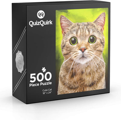 QuizQuirk Puzzle, Cute Cat Piece Jigsaw Puzzle for Adults/Teens/Kids (Puzzle Saver Kit Included) (24" x 18")