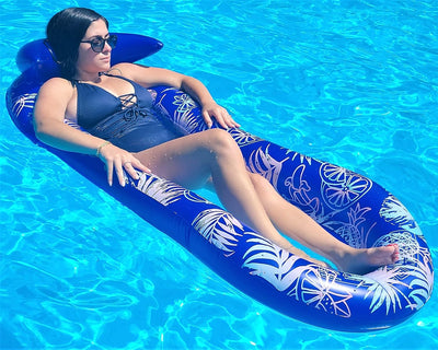 Pool Floaties Adult Size, Heavy Duty Raft Water Lounger Recliner Inflatable Float for Swimming Pool